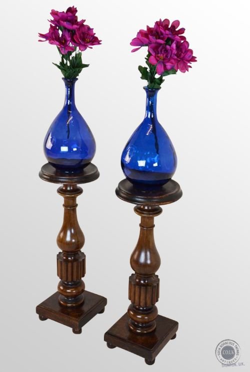 Antique Pair of Torchere Vase Plant Lamp Display Stand C1890