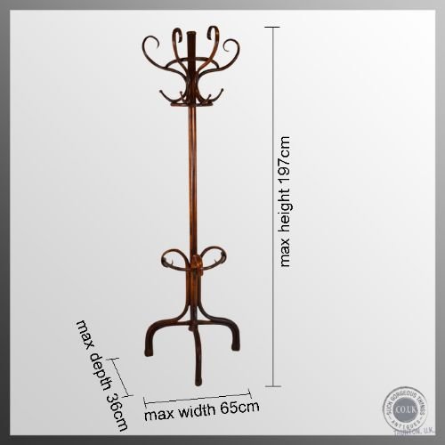 fig 1. Antique Hall Hat & Stick Stand Coat Rack Cloak Hook Umbrella Bentwood c1900