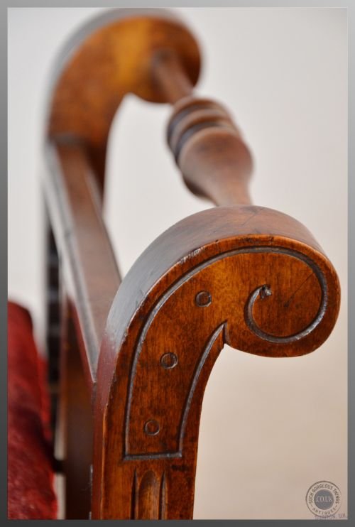 fig 2. Antique Music Stool Canterbury Upholstered Height Adjustable Piano Seat c1900