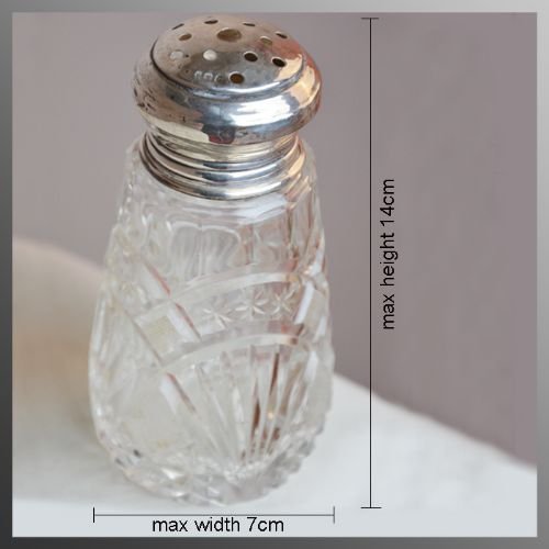 fig 1. Vintage Silver and Cut Glass English Shaker London, England dated 1929