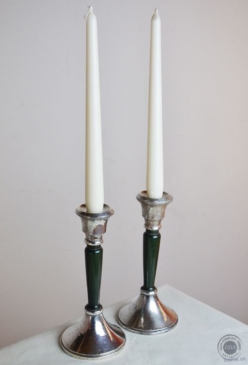 Vintage Pair of Silver Candle Sticks Birmingham England by J W Tiptaft 1925