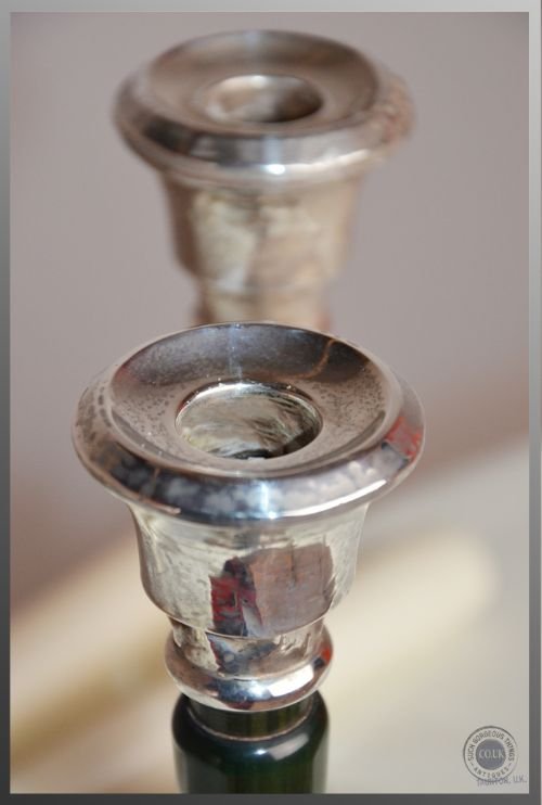 fig 2. Vintage Pair of Silver Candle Sticks Birmingham England by J W Tiptaft 1925