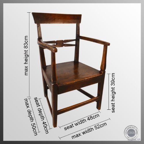 fig 1. Antique Regency English Armchair Elm & Ash Country Chair c1820