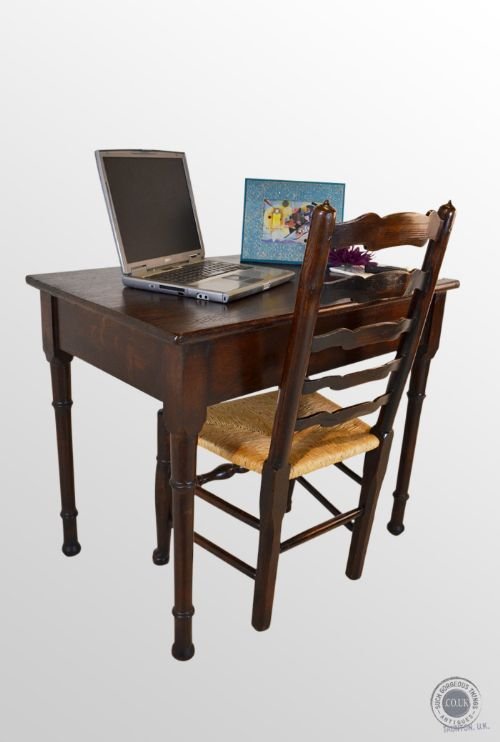 Antique Oak English Kitchen Dining Table Writing Desk George V C1920