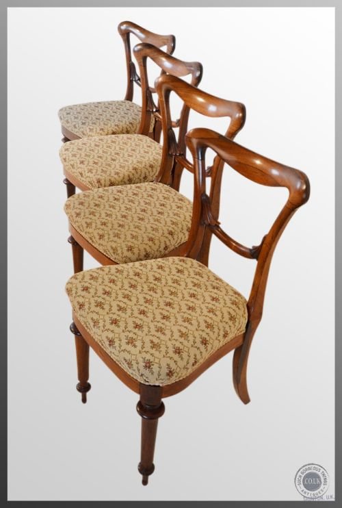 fig 2. Antique Dining Chairs Set of Four 4 Quality Rosewood Balloon Back Regency c1830