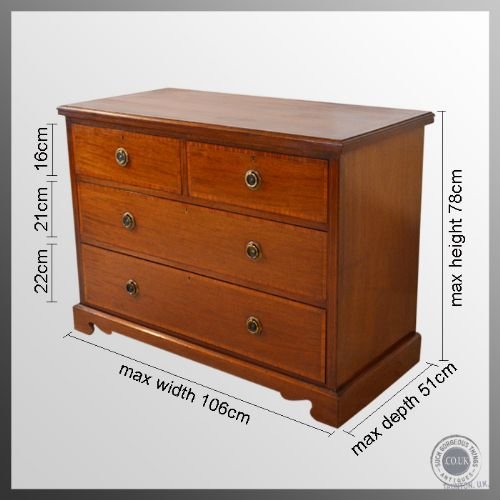 fig 1. Antique Chest Drawers Fine Inlay English Edwardian Mahogany c1910