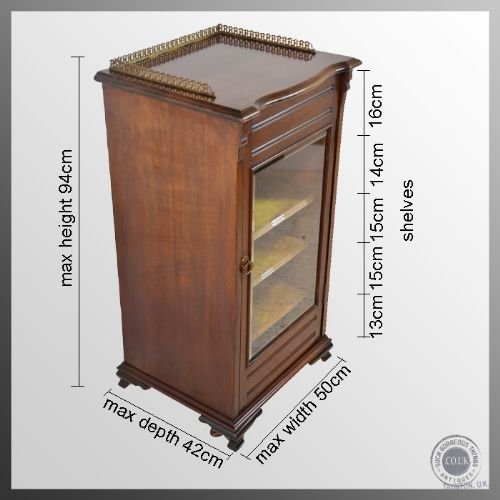 fig 1. Antique Victorian Walnut Cabinet Inlaid Sheet Music Cupboard c1880