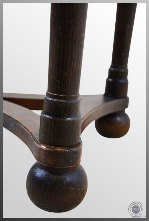 fig 2. Antique Berber Benares Brass Lamp Wine Occasional Side Table Oak Base c1900