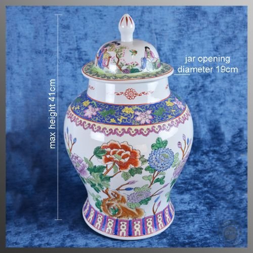 fig 1. Antique Chinese Porcelain China Vase Urn Oriental Famille Rose Jar c1900