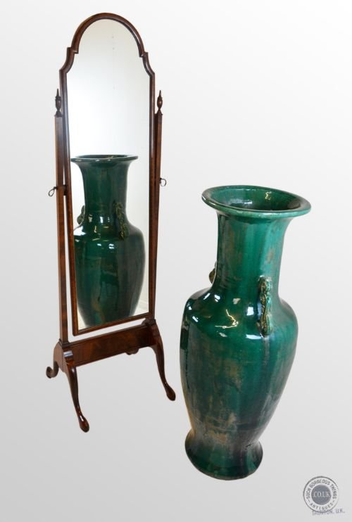 Antique Victorian Cheval Mirror English Dressing Tall Floor Looking Glass C1900