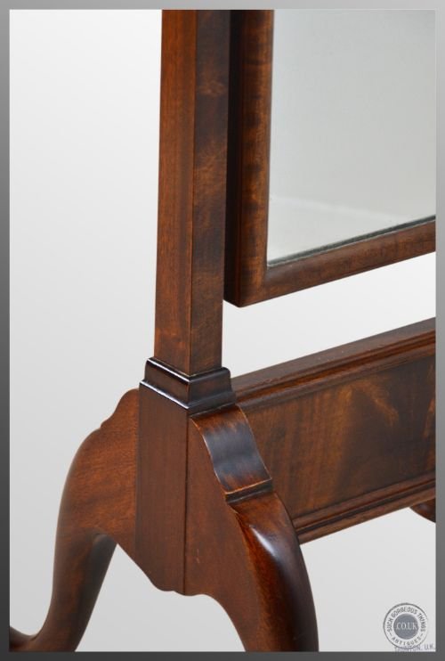 fig 2. Antique Victorian Cheval Mirror English Dressing Tall Floor Looking Glass c1900