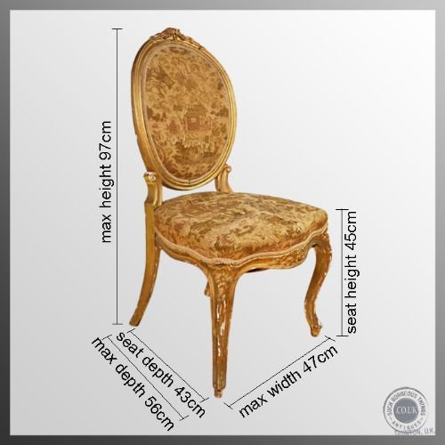fig 1. Antique French Gilt Frame Chair Upholstered c1850