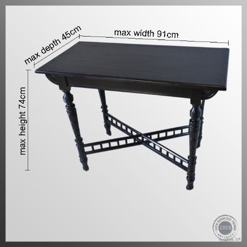 fig 1. Antique Library Writing Hall Table Ebonised Aesthetic Period George Davis c1890