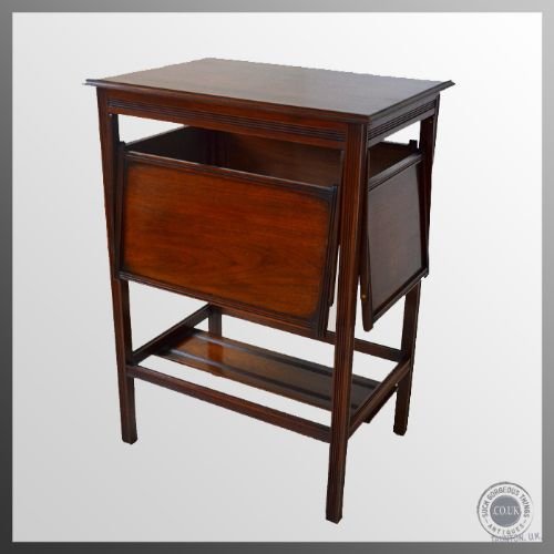 fig 3. Antique English Tea Serving Table Walnut Butlers Display Tray Edwardian c1910