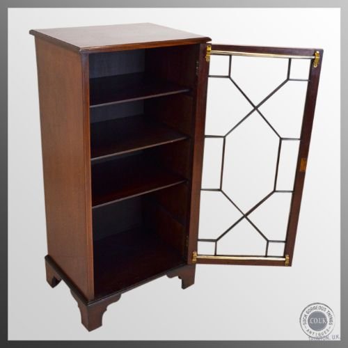 fig 3. Antique Bookcase Library Display Cabinet Astragal Glazed Inlaid English c1910