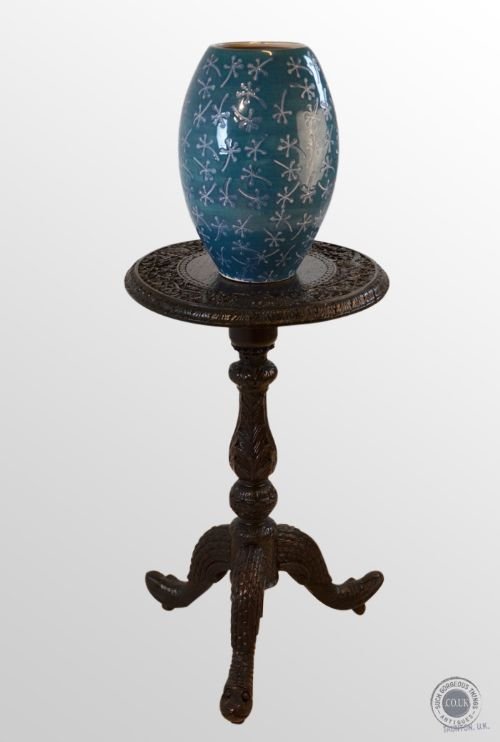 Antique Carved Wine Lamp Side Occasional Table Late Victorian C1900