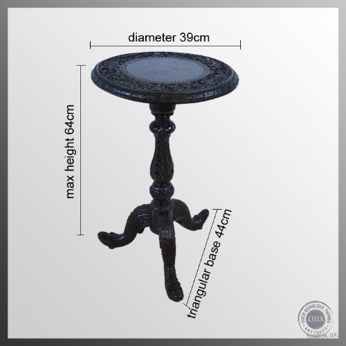 fig 1. Antique Carved Wine Lamp Side Occasional Table Late Victorian c1900