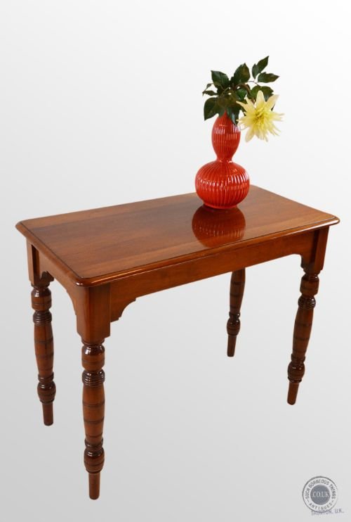 Antique Narrow Hall Display Table Original English Victorian Walnut - C1860
