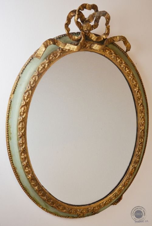 Antique Wall Mirror Oval Looking Glass Gilt Gesso English Regency C1820