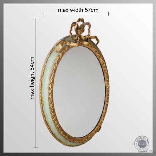 fig 1. Antique Wall Mirror Oval Looking Glass Gilt Gesso English Regency c1820