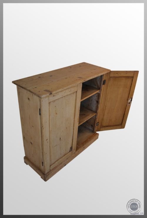 fig 2. Antique Victorian Pine Cabinet Bookcase Twin Door Cupboard c1880