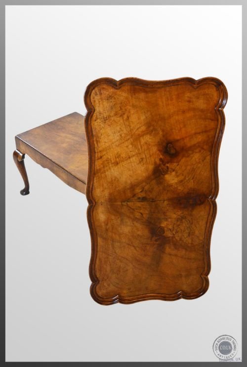 fig 2. Antique Burr Walnut Coffee Table Butlers Tea Tray and Stand c1880