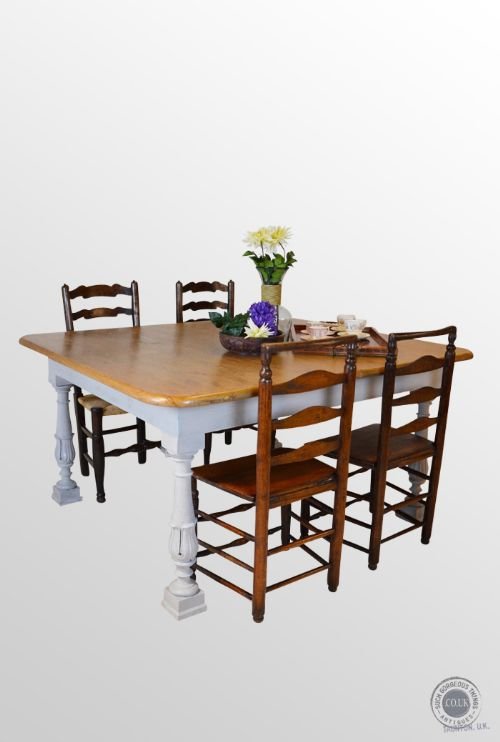 Antique Pine Large Kitchen Dining Table 6 - 8 Seater Superb Condition