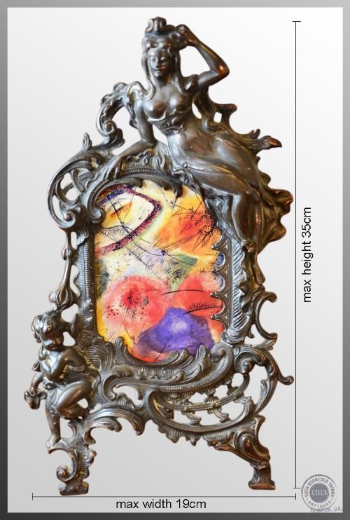 fig 1. Antique Pair Victorian Original Art Nouveau Picture Frames Cast Bronze c1900
