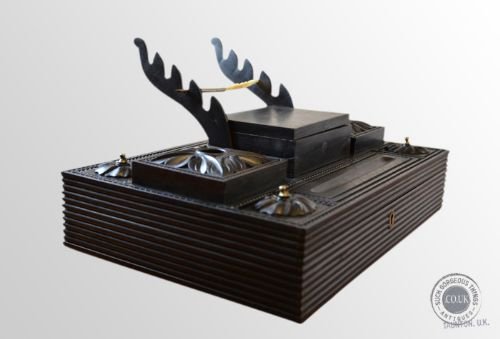 Antique Ebony Desk Set Writing Companion Aesthetic Movement Period C1880