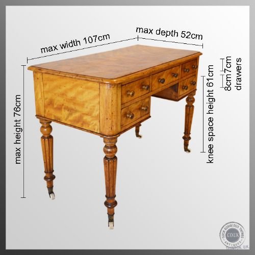 fig 1. Antique Regency Writing Table Blonde English Desk Bleached Mahogany c1830