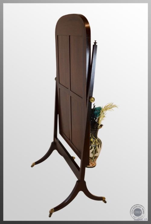 fig 3. Antique Georgian Large Cheval Mirror English Dressing Floor Looking Glass c1800