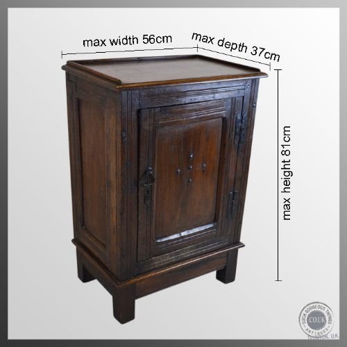 fig 1. Antique Compact Cabinet Floor Pot Bedside Country Cupboard Oak & Walnut c1800