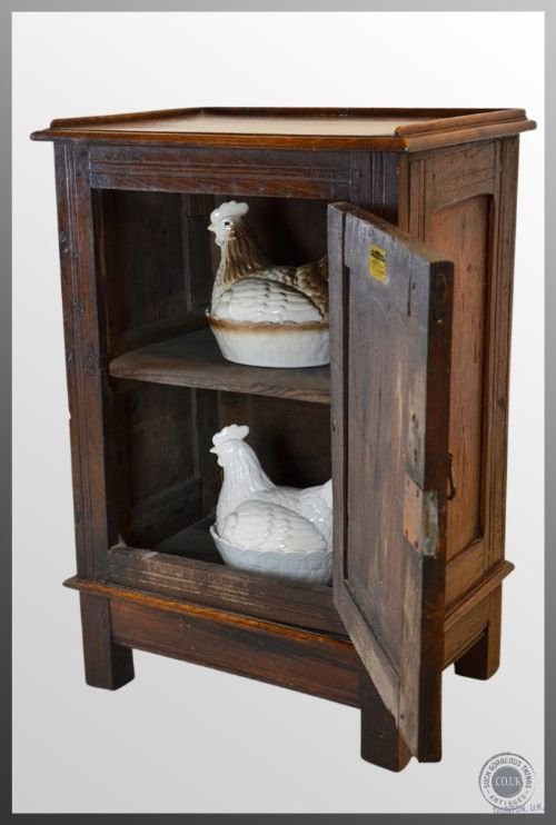 fig 2. Antique Compact Cabinet Floor Pot Bedside Country Cupboard Oak & Walnut c1800