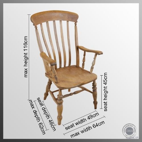 fig 1. Antique Windsor Lath Back Chair Victorian Country Elm Stick Armchair c1890