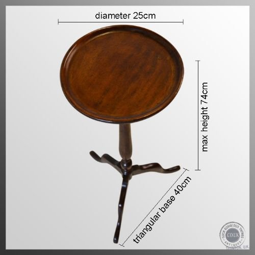 fig 1. Antique Wine Table Torchere Stand Plant Lamp Tripod Mahogany c1900