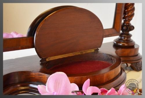 fig 3. Antique Dressing Vanity Swing Bedroom Cosmetic Mirror Ladies Victorian c1860