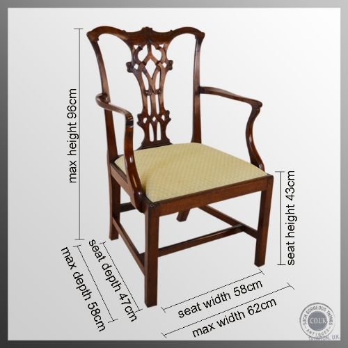 fig 1. Antique Armchair Elbow Chair Chippendale Period English Georgian Mahogany c1760