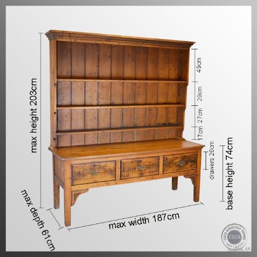 fig 1. Antique Victorian Pine Dresser Welsh Country Kitchen Cabinet c1900