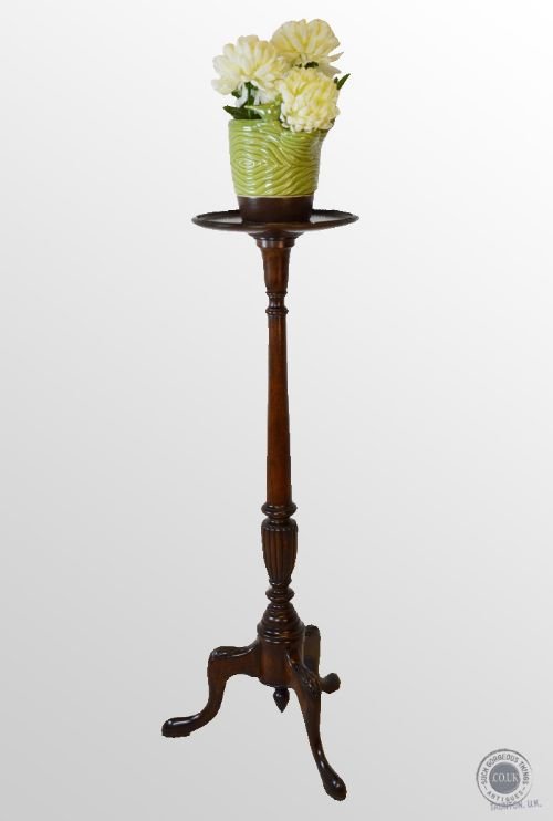 Antique Torchere Stand Tripod Plant Lamp Podium Victorian Mahogany C1900
