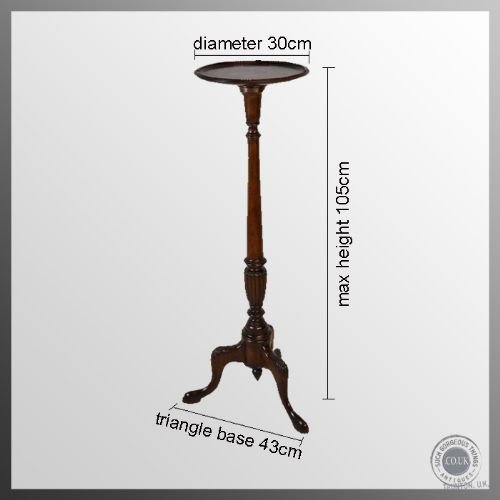 fig 1. Antique Torchere Stand Tripod Plant Lamp Podium Victorian Mahogany c1900