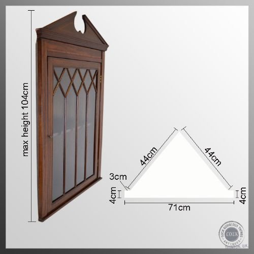 fig 1. Antique Inlaid Corner Cupboard Glazed Display Cabinet English Edwardian c1910