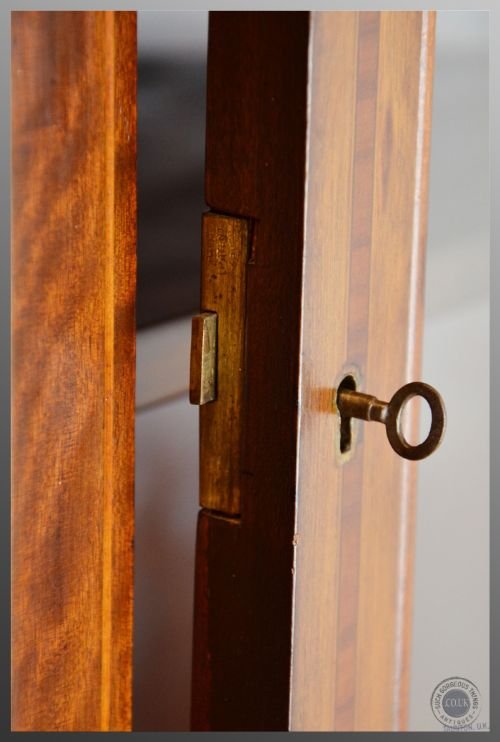 fig 2. Antique Inlaid Corner Cupboard Glazed Display Cabinet English Edwardian c1910