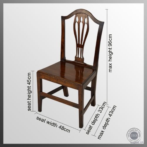 fig 1. Antique English Georgian Oak Chair Hepplewhite Camel Back c1800