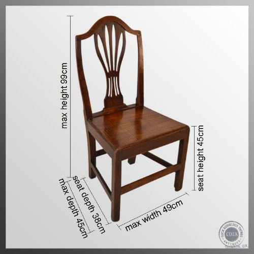 fig 1. Antique Pair English Georgian Oak Chairs Hepplewhite Camel Back c1790