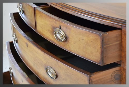 fig 2. Antique Bow Fronted Chest of Drawers Regency 2 Piece Split Mahogany c1820