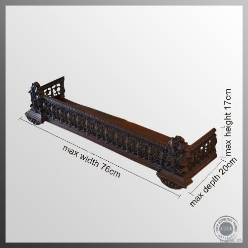 fig 1. Antique Cast Iron Fire Kerb Fender Fireside Victorian Hearth Plinth c1880