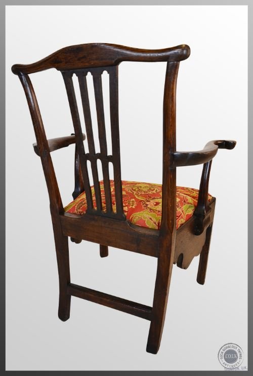 fig 3. Antique Armchair Oak Elbow Chair Chippendale Period English Georgian c1760