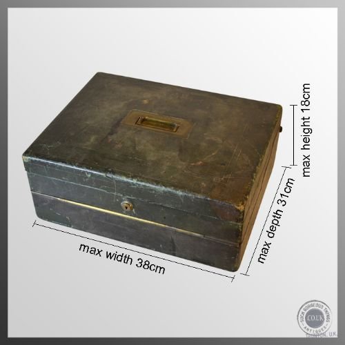 fig 1. Antique Desk Set Writing Leather Companion Box Slope by Lund of London c1900