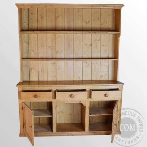 fig 2. Antique Victorian Pine Dresser Welsh Country Kitchen Dog Kennel Cabinet c1900