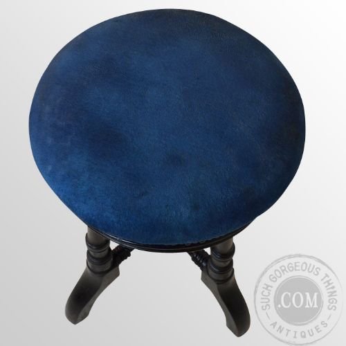 fig 2. Antique Piano Music Dressing Stool Seat Height Adjustable Aesthetic Period c1890